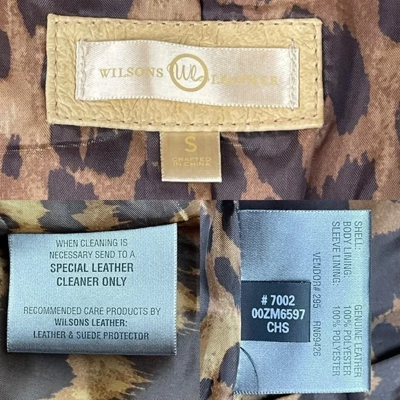 WILSONS LEATHER TAN DISTRESSED CRINKLE BUTTON DOWN NOTCH COLLAR BLAZER JACKET - Picture 15 of 15